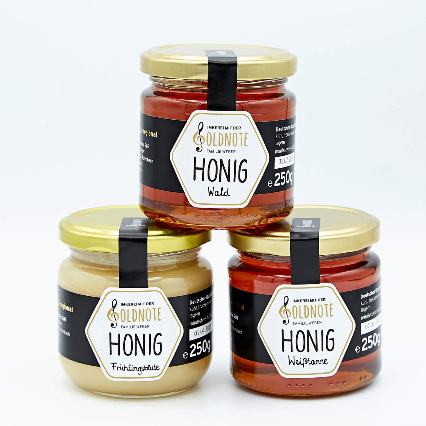 Honig Probier-Set (3 verschiedene Sorten, je 250 g)