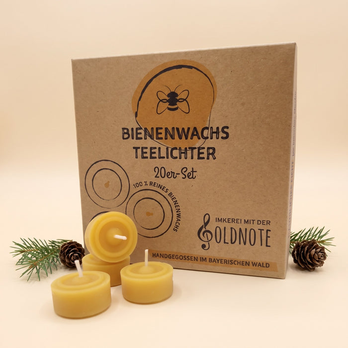 Bienenwachs Teelichter 20er Set