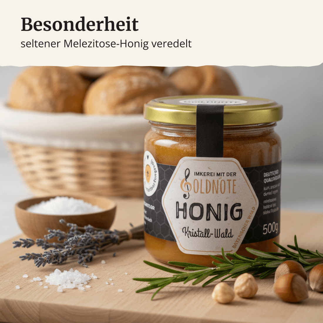 Besondere Spezialität – Kristall-Waldhonig, cremig und aromatisch, Imkerei mit der Goldnote