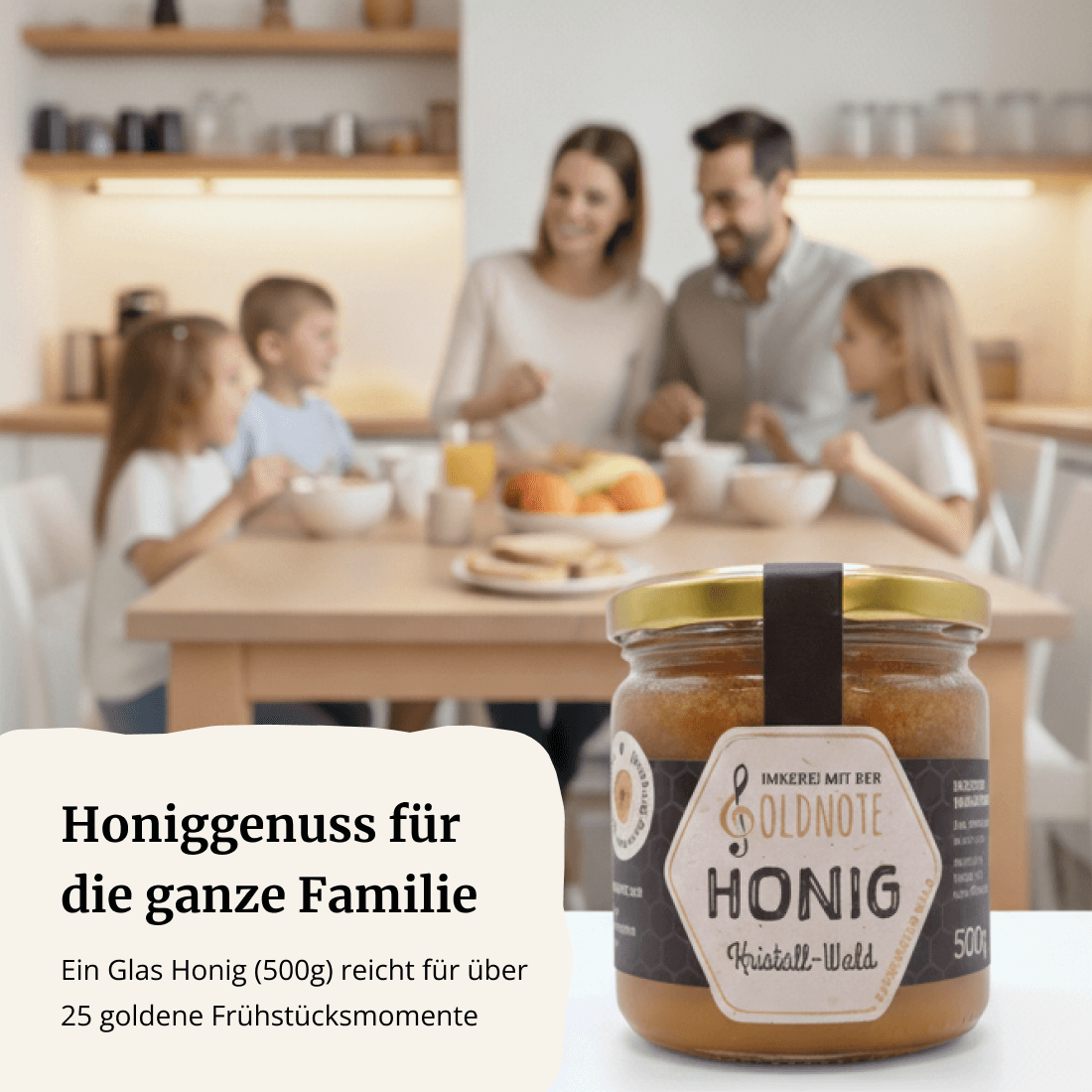 Honiggenuss für die ganze Familie – cremiger Kristall-Waldhonig von der Imkerei mit der Goldnote