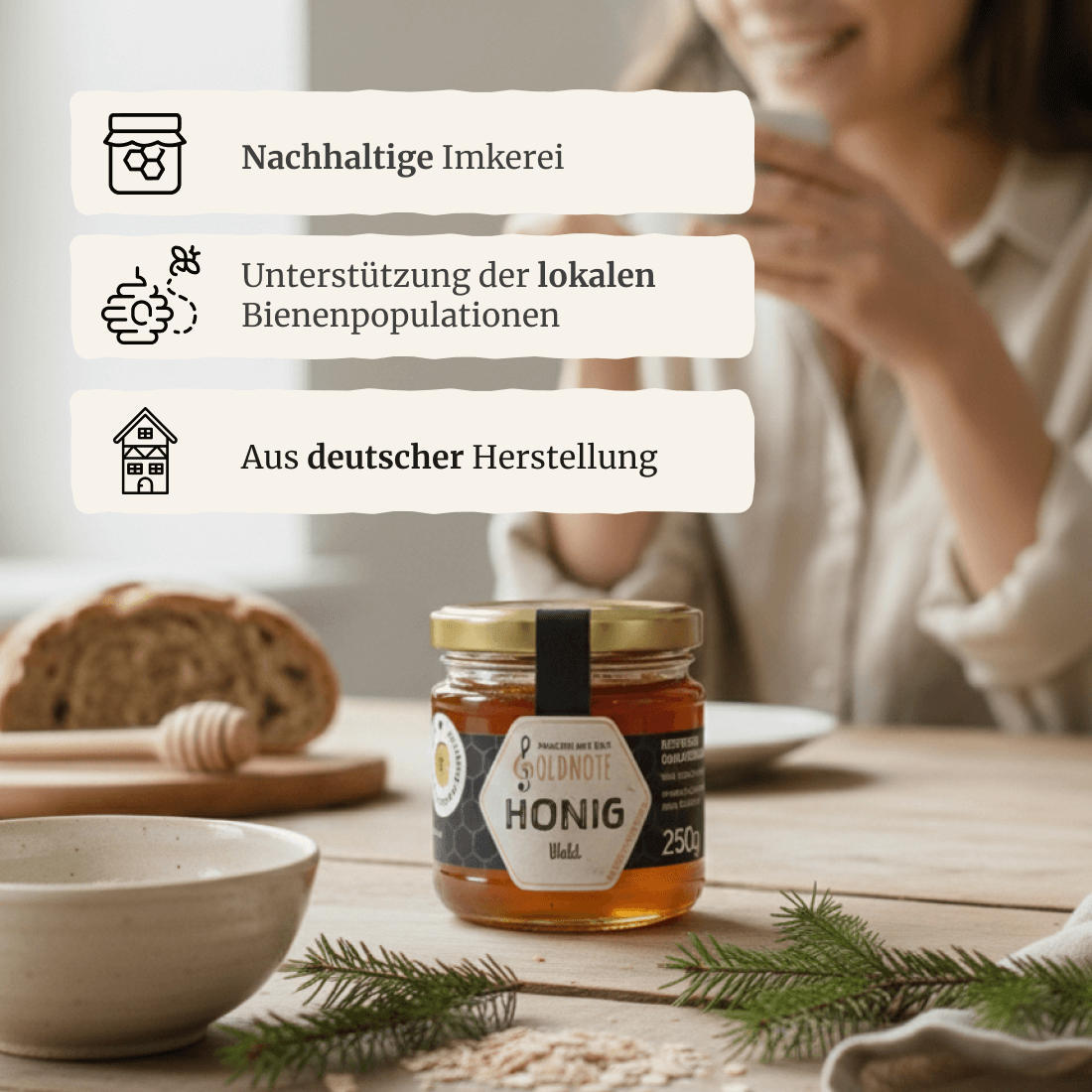 Waldhonig als natürlicher Brotaufstrich zum Frühstück – Imkerei mit der Goldnote