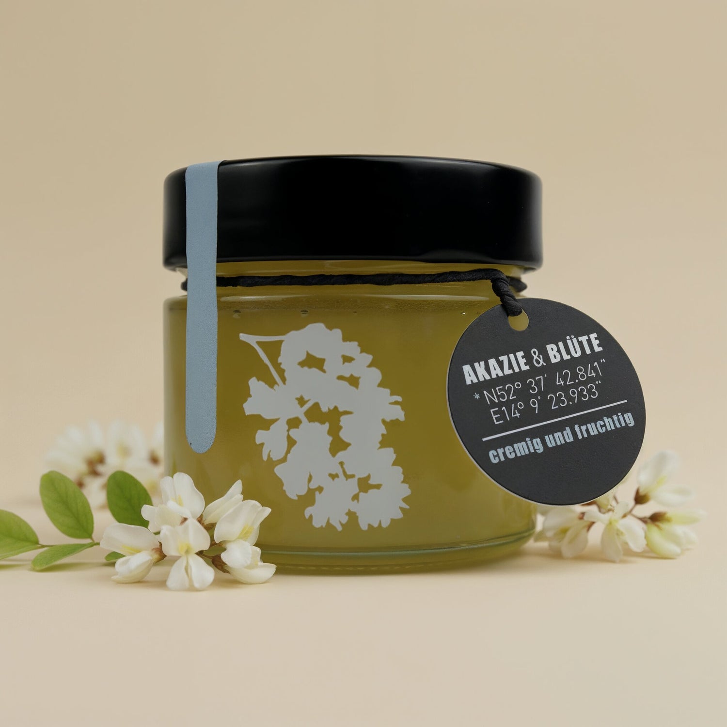 Glas Bio Akazien- und Frühlingsblütenhonig der Honigwanderer, cremig-fruchtig mit feiner Süße
