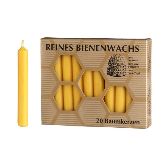 Baumkerzen 100 % Bienenwachs, 20 Stück