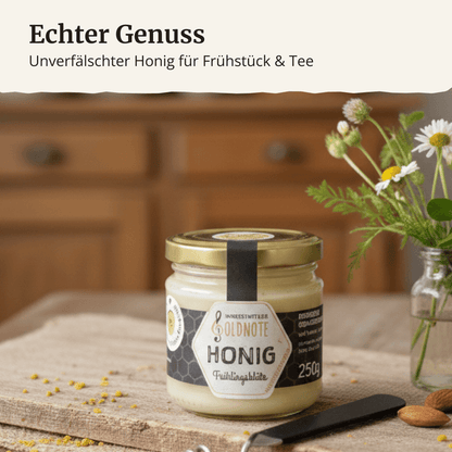 Frühlingsblütenhonig zum Frühstück – blumig-milder Honig von der Imkerei mit der Goldnote