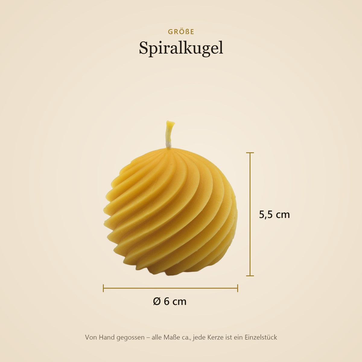 Größe Spiralkugel: Ø 6 cm, 5,5 cm hoch