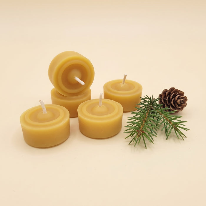 Bienenwachskerze – Teelicht 5 Stück (36 x 17 mm)