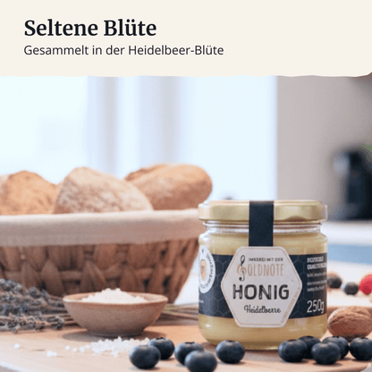 Heidelbeerhonig zum Frühstück – herb-aromatisch, Imkerei mit der Goldnote, Bayerischer Wald