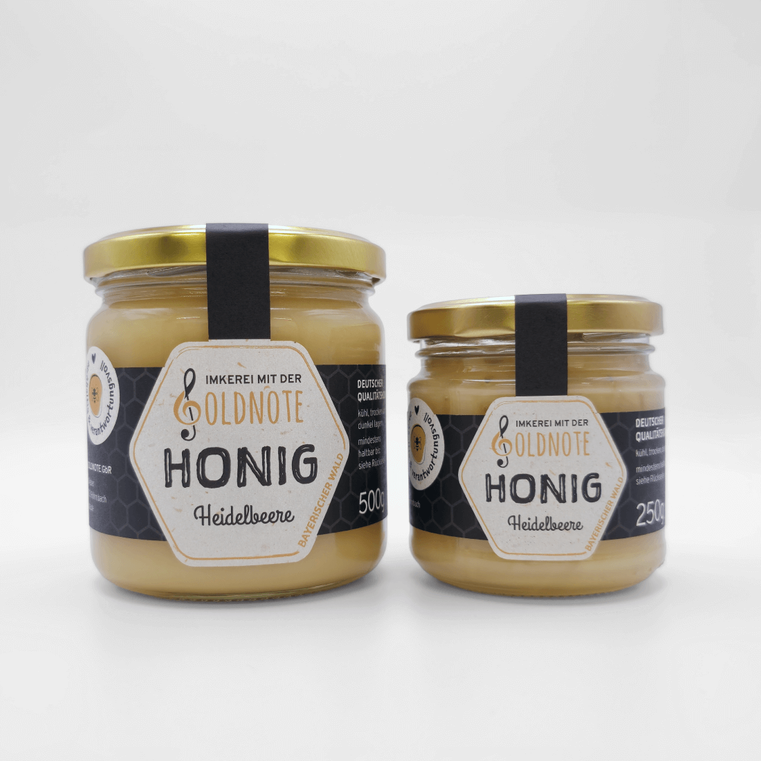 Heidelbeerhonig im Glas – herb-aromatischer Honig von der Imkerei mit der Goldnote