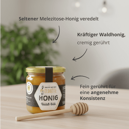 Kristall-Waldhonig und weitere Honigsorten der Imkerei mit der Goldnote
