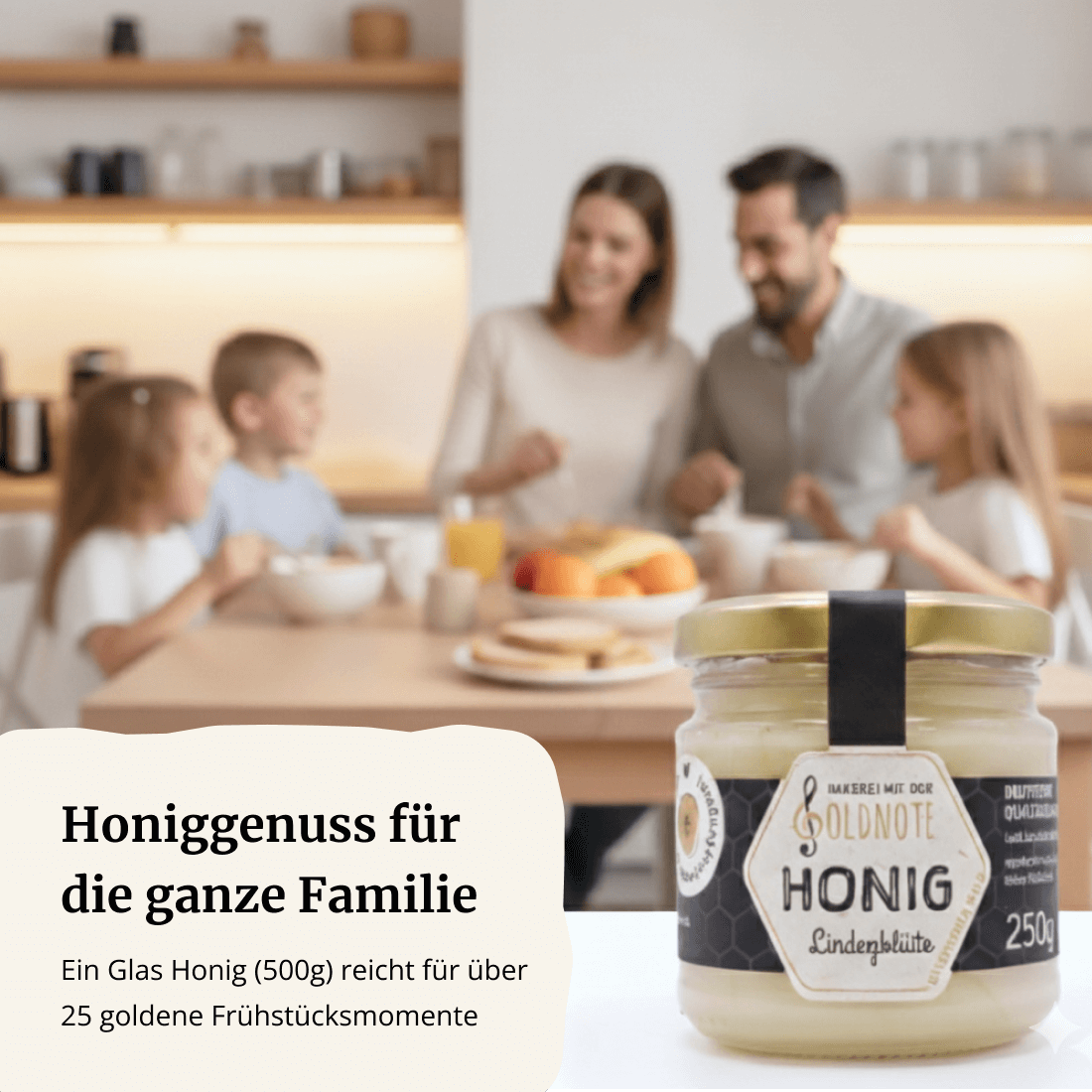 Honig für die ganze Familie – Lindenblütenhonig aus Bayern von der Imkerei mit der Goldnote