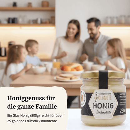 Honig für die ganze Familie – Lindenblütenhonig aus Bayern von der Imkerei mit der Goldnote