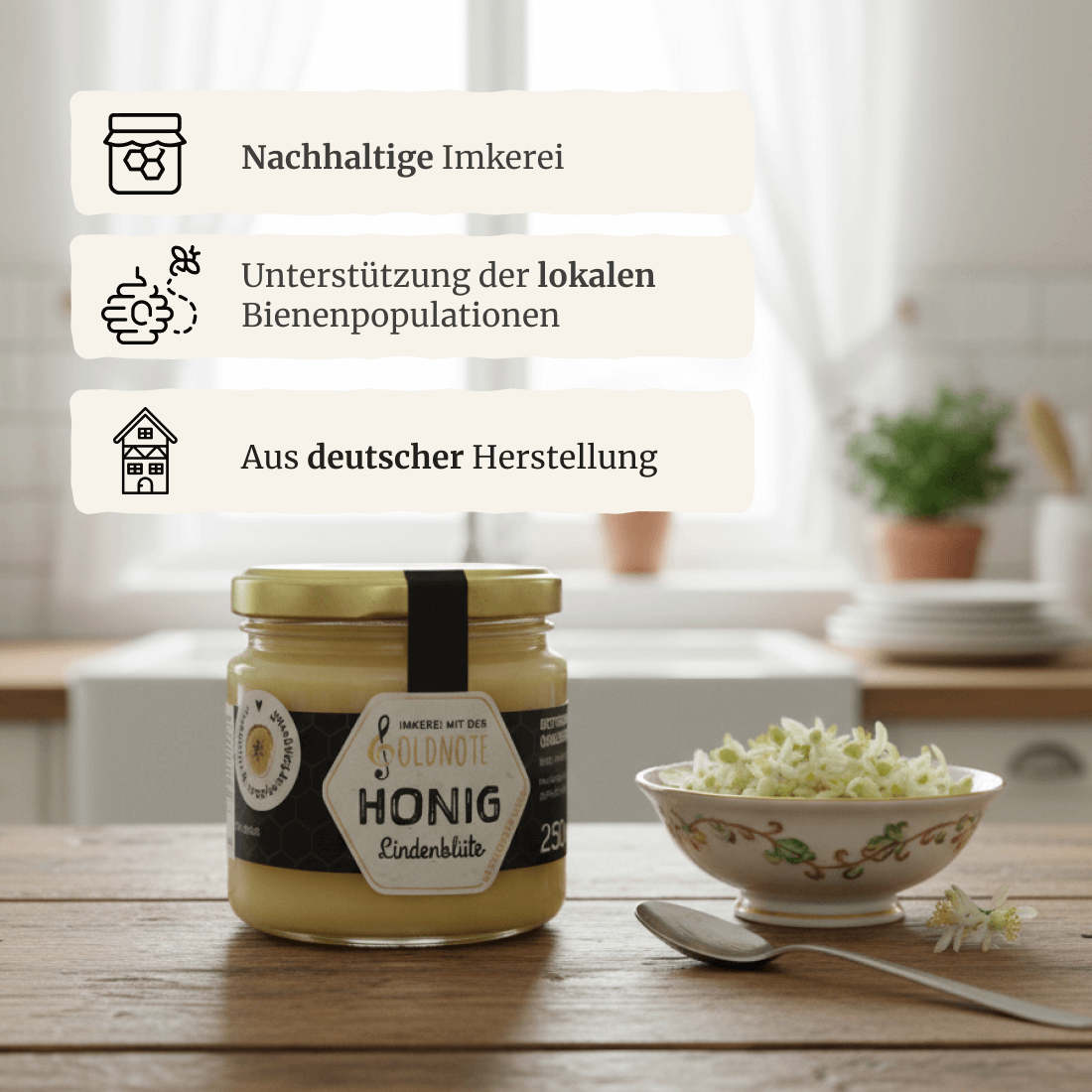 Lindenblütenhonig im Tee – erfrischender Honig der Imkerei mit der Goldnote