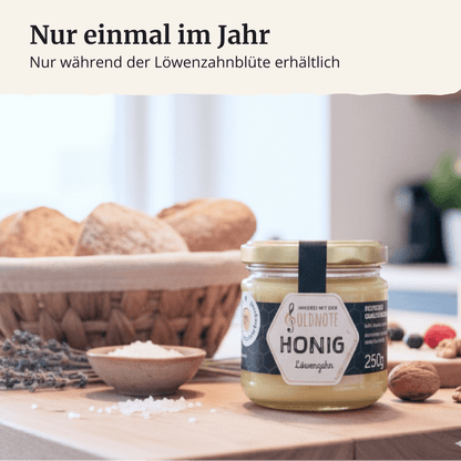 Kräftig und aromatisch – Löwenzahnhonig der Imkerei mit der Goldnote aus Bayern