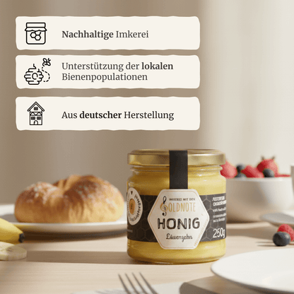 Nachhaltig geimkerter Löwenzahnhonig – kräftig-aromatisch, Imkerei mit der Goldnote