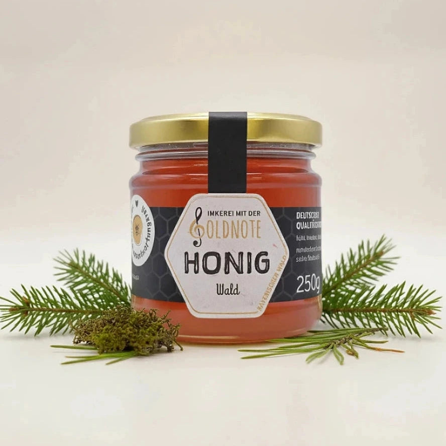Waldhonig im 250g Glas – regionaler Honig aus Bayern von der Imkerei mit der Goldnote