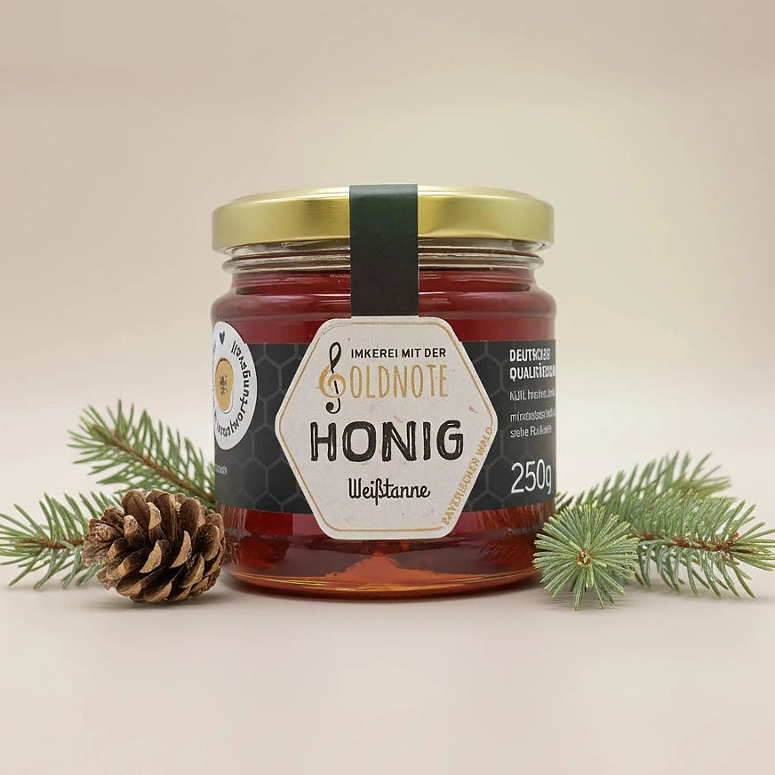 Weißtannenhonig im 250g Glas – seltene Honigspezialität aus dem Bayerischen Wald